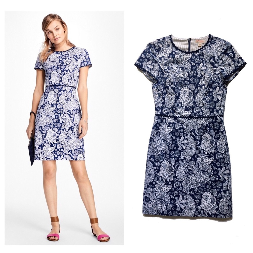 Brooks Brothers Red Fleece Paisley Ottoman Dress